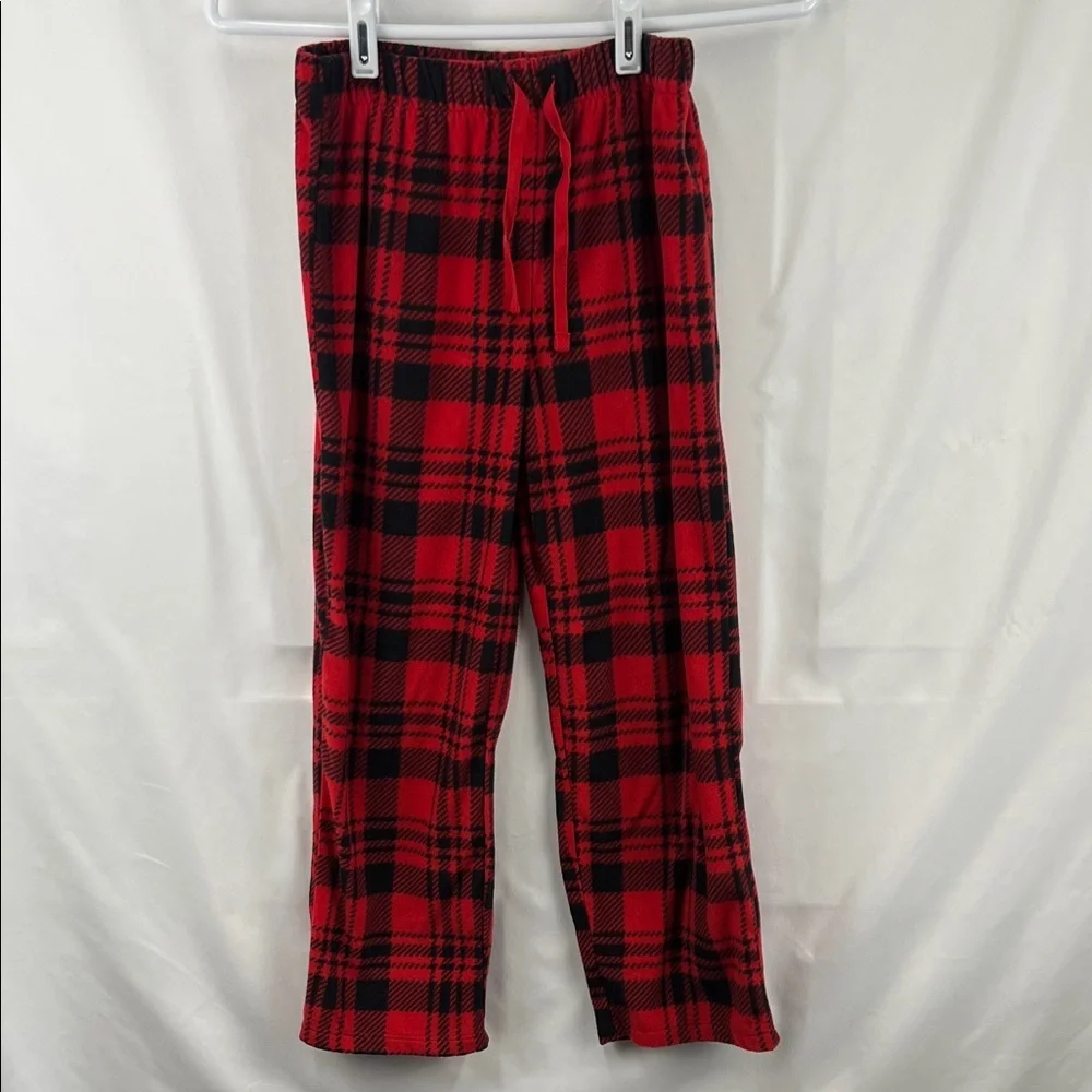 Girl’s Fleece Pants - Red Plaid - Size 8 Medium